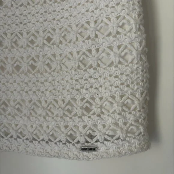 Hollister Crochet Overlay Rose Gold Studded Waistband Zip Side Mini Skirt… - Picture 4 of 6